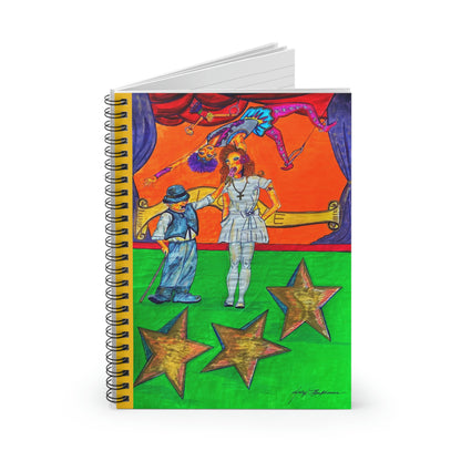 Abstract Surreal Circus Stars Spiral Notebook - Ruled Line