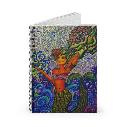 Abstract, Surreal Mermaid Spiral Notebook - Ruled Line