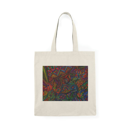 Abstract, Surreal Flower Natural Tote Bag, Aesthetic Canvas Bag Shopping Bag, Birthday Gift Bag, Bridal Gift Tote Bag, Library Bag.