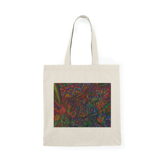 Abstract, Surreal Flower Natural Tote Bag, Aesthetic Canvas Bag Shopping Bag, Birthday Gift Bag, Bridal Gift Tote Bag, Library Bag.