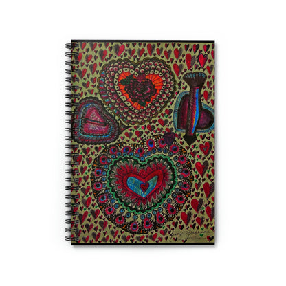 Abstract, Surreal Lovers Heart Spiral Notebook - Ruled Line