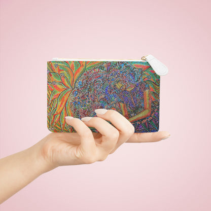 Abstract Surreal Golden Girl Mini Clutch Bag, Bridal Clutch Purse, Designer Party Clutch, Modern Evening Clutch, Wristlet Wallet for women, Evening Clutch Purse, gifts for her, gifts for bridesmaids, Bag, Bagging