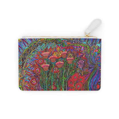 Abstract Surreal Floral Mini Clutch Bag, Bridal Clutch Purse, Designer Party Clutch, Modern Evening Clutch, Wristlet Wallet for women, Evening Clutch Purse, gifts for her, gifts for bridesmaids, Bag, Bagging