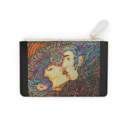 Abstract Surreal Romantic Kiss Mini Clutch Bag, Bridal Clutch Purse, Designer Party Clutch, Modern Evening Clutch, Wristlet Wallet for women, Evening Clutch Purse, gifts for her, gifts for bridesmaids, Bag, Bagging