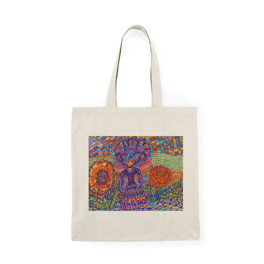 Abstract, Surreal Flower Spirit Natural Tote Bag, Aesthetic Canvas Bag Shopping Bag, Birthday Gift Bag, Bridal Gift Tote Bag, Library Bag.