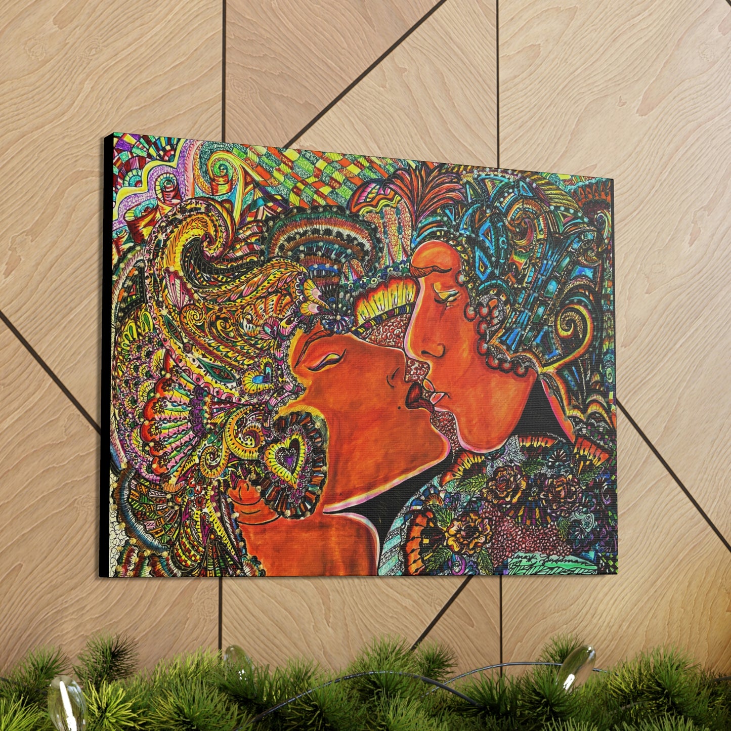 Romantic Kiss Fashion, Abstract, Surreal, Friendship, Inspiration Wall Art