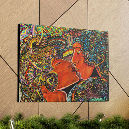 Romantic Kiss Fashion, Abstract, Surreal, Friendship, Inspiration Wall Art