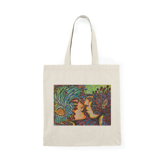 Abstract, Surreal Romance Natural Tote Bag, Aesthetic Canvas Bag Shopping Bag, Birthday Gift Bag, Bridal Gift Tote Bag, Library Bag.