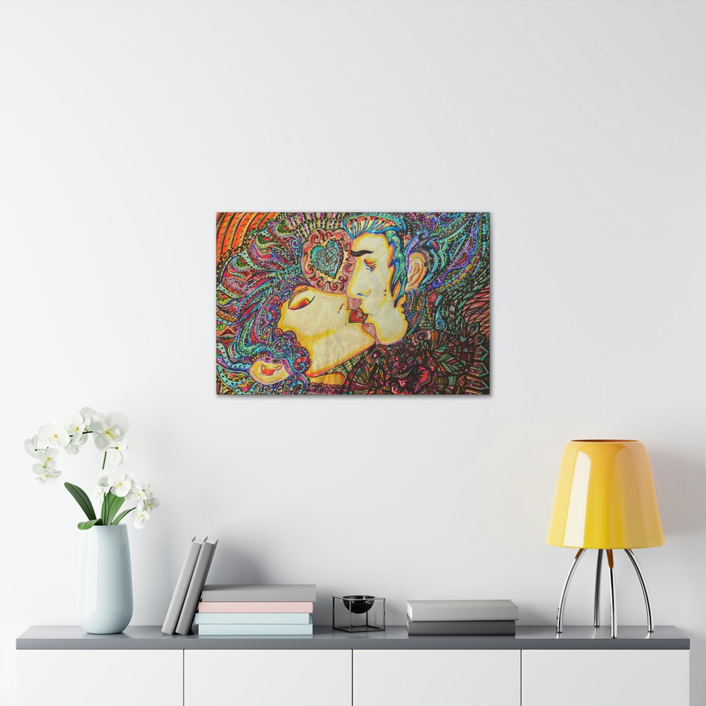 Romantic Kiss Fashion, Abstract, Surreal, Friendship, Inspiration Wall Art
