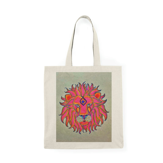 Abstract, Surreal Lion Natural Tote Bag, Aesthetic Canvas Bag Shopping Bag, Birthday Gift Bag, Bridal Gift Tote Bag, Library Bag.