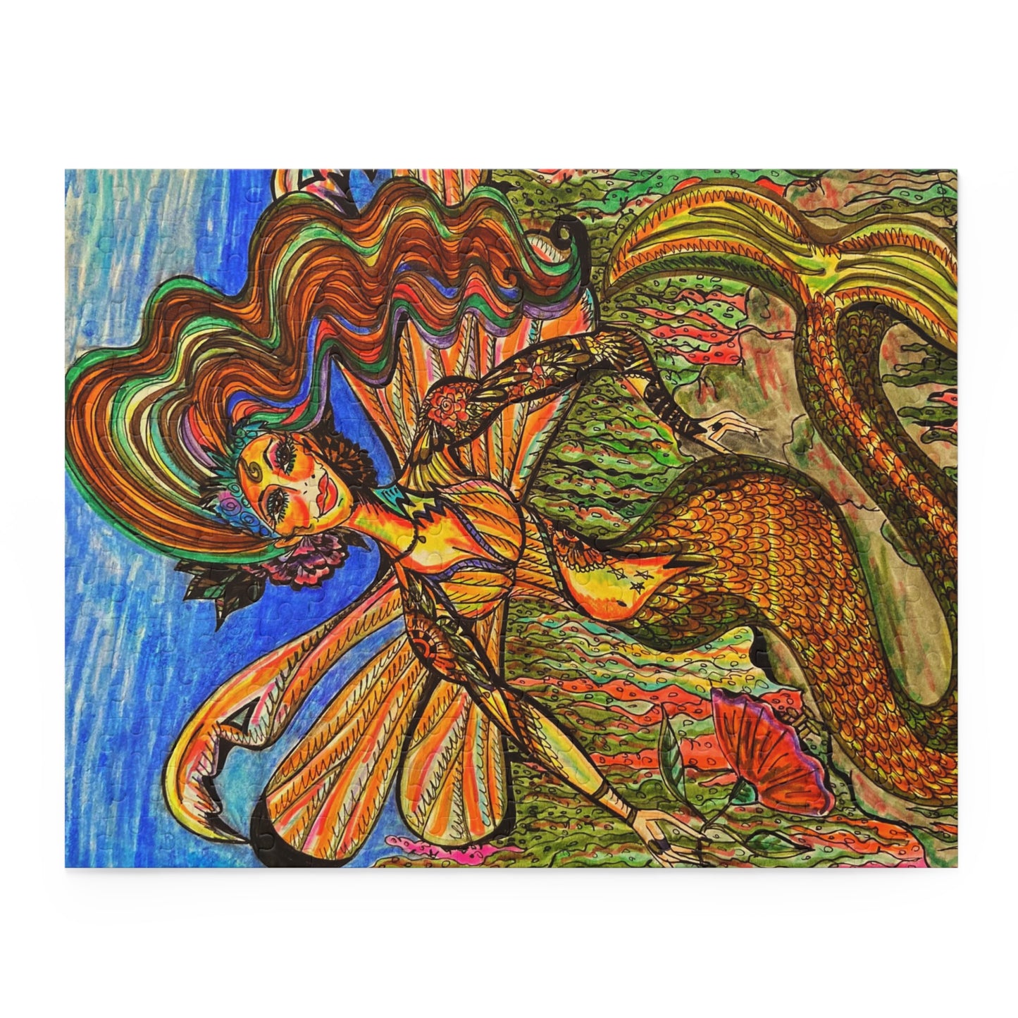 Abstract, Surreal Mermaid Fairy Puzzle (120, 252, 500-Piece)JigSaw Puzzle, Birthday Gift, Gifts For Bridesmaids