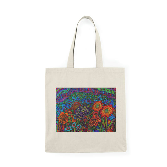 Abstract, Surreal Flower Natural Tote Bag, Aesthetic Canvas Bag Shopping Bag, Birthday Gift Bag, Bridal Gift Tote Bag, Library Bag.