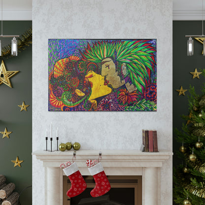 Romantic Kiss Fashion, Abstract, Surreal, Friendship, Inspiration Wall Art