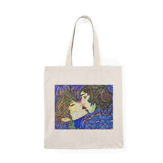 Abstract, Surreal Romance Natural Tote Bag, Aesthetic Canvas Bag Shopping Bag, Birthday Gift Bag, Bridal Gift Tote Bag, Library Bag.