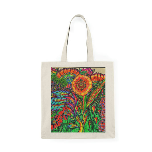 Abstract, Surreal Flower Natural Tote Bag, Aesthetic Canvas Bag Shopping Bag, Birthday Gift Bag, Bridal Gift Tote Bag, Library Bag.