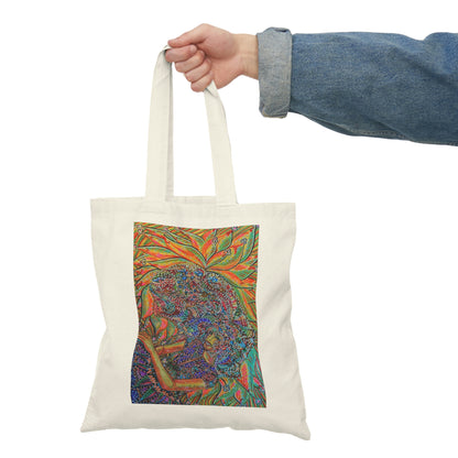 Abstract, Surreal, Golden Woman, Natural Tote Bag, Aesthetic Canvas Bag Shopping Bag, Birthday Gift Bag, Bridal Gift Tote Bag, Library Bag.