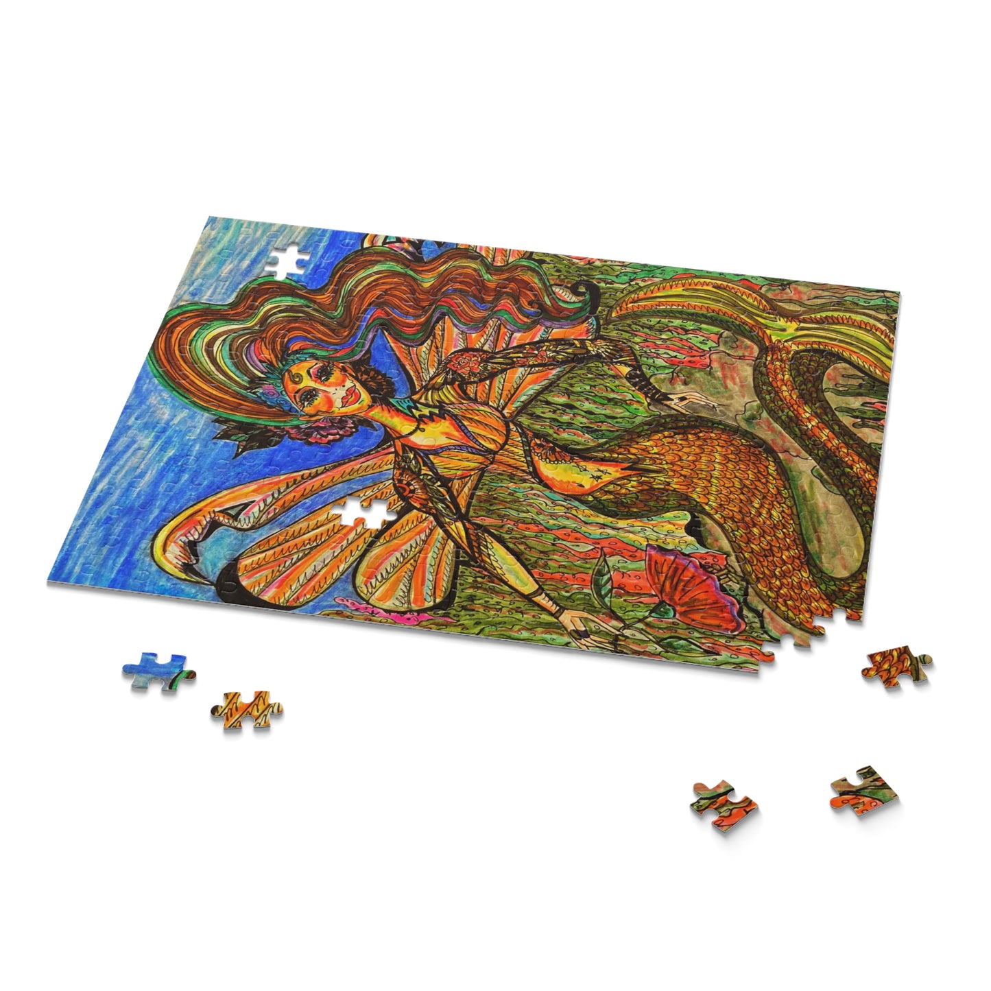 Abstract, Surreal Mermaid Fairy Puzzle (120, 252, 500-Piece)JigSaw Puzzle, Birthday Gift, Gifts For Bridesmaids