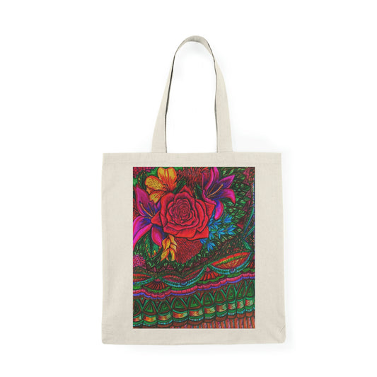 Abstract, Surreal, Floral Rose, Natural Tote Bag, Aesthetic Canvas Bag Shopping Bag, Birthday Gift Bag, Bridal Gift Tote Bag, Library Bag.