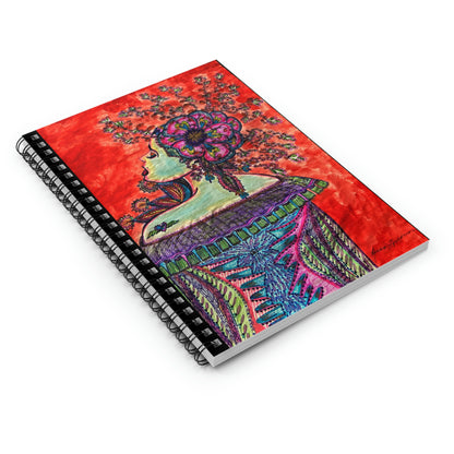 Abstract Surreal, Floral Woman Spiral Notebook - Ruled Line