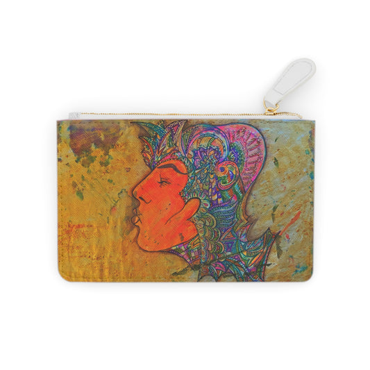 Abstract Surreal Kiss Mini Clutch Bag, Bridal Clutch Purse, Designer Party Clutch, Modern Evening Clutch, Wristlet Wallet for women, Evening Clutch Purse, gifts for her, gifts for bridesmaids, Bag, Bagging