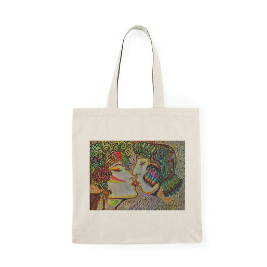 Abstract, Surreal Romance Natural Tote Bag, Aesthetic Canvas Bag Shopping Bag, Birthday Gift Bag, Bridal Gift Tote Bag, Library Bag.
