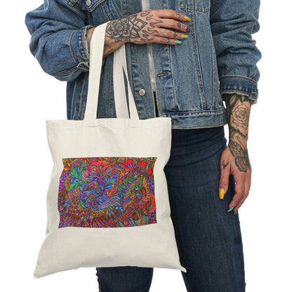 Abstract, Surreal Natural Tote Bag, Aesthetic Canvas Bag Shopping Bag, Birthday Gift Bag, Bridal Gift Tote Bag, Library Bag.
