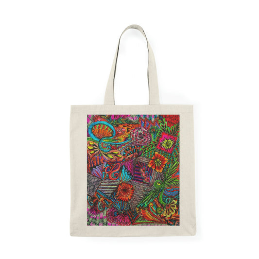 Abstract, Surreal Flower Natural Tote Bag, Aesthetic Canvas Bag Shopping Bag, Birthday Gift Bag, Bridal Gift Tote Bag, Library Bag.