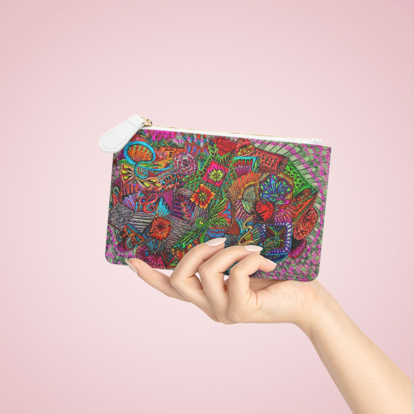Abstract Surreal Floral Mini Clutch Bag, Bridal Clutch Purse, Designer Party Clutch, Modern Evening Clutch, Wristlet Wallet for women, Evening Clutch Purse, gifts for her, gifts for bridesmaids, Bag, Bagging