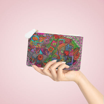Abstract Surreal Floral Mini Clutch Bag, Bridal Clutch Purse, Designer Party Clutch, Modern Evening Clutch, Wristlet Wallet for women, Evening Clutch Purse, gifts for her, gifts for bridesmaids, Bag, Bagging