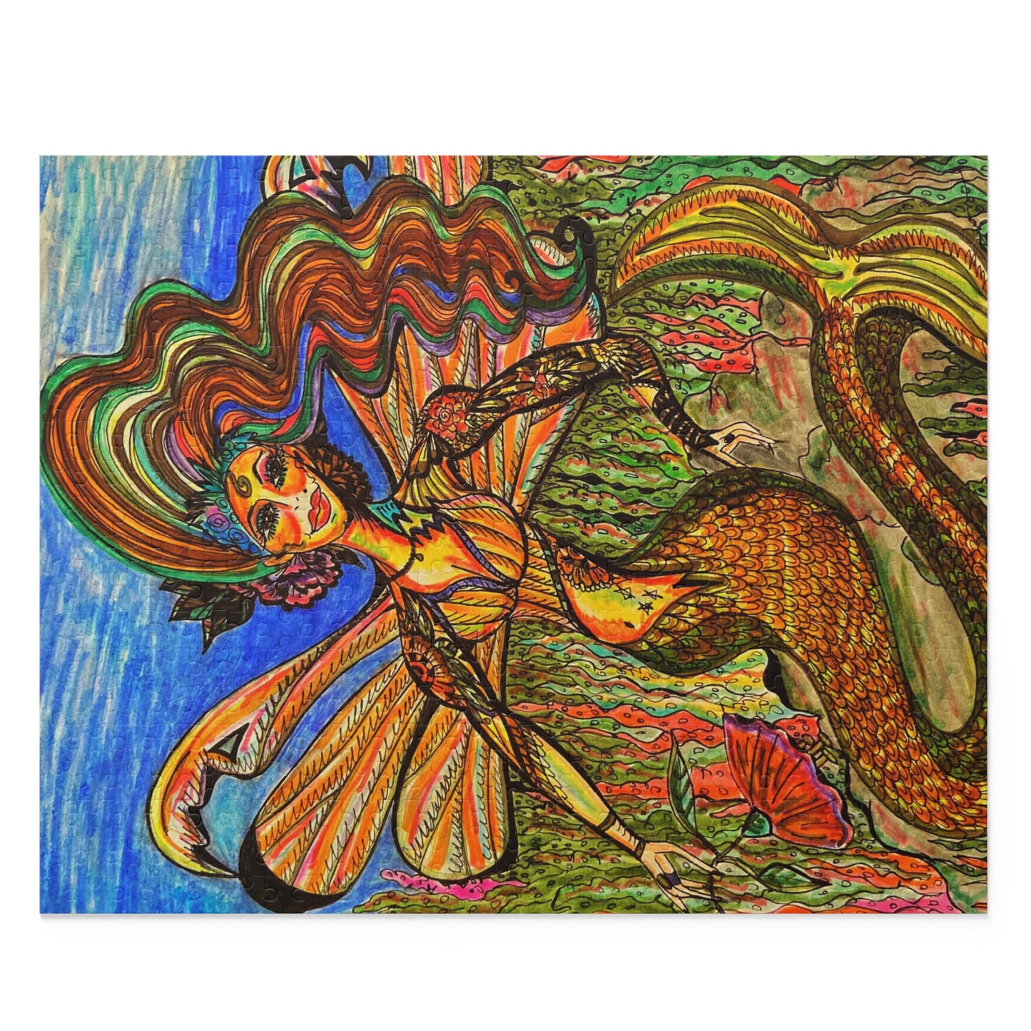 Abstract, Surreal Mermaid Fairy Puzzle (120, 252, 500-Piece)JigSaw Puzzle, Birthday Gift, Gifts For Bridesmaids