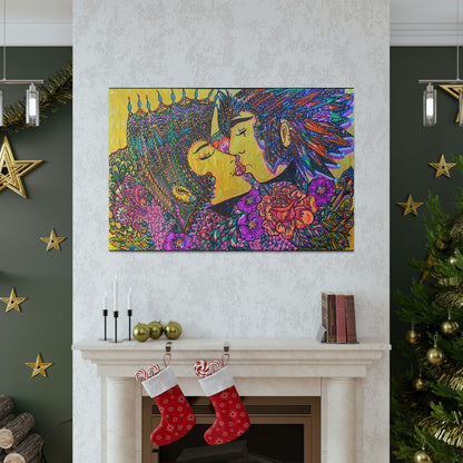 Romantic Kiss Fashion, Abstract, Surreal, Friendship, Inspiration Wall Art