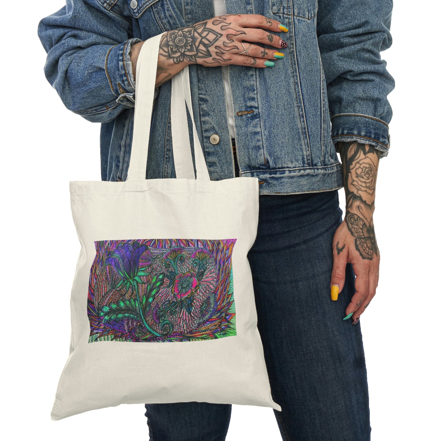Abstract, Surreal, Floral, Natural Tote Bag, Aesthetic Canvas Bag Shopping Bag, Birthday Gift Bag, Bridal Gift Tote Bag, Library Bag.