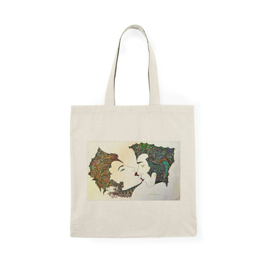Abstract, Surreal Romance Natural Tote Bag, Aesthetic Canvas Bag Shopping Bag, Birthday Gift Bag, Bridal Gift Tote Bag, Library Bag.