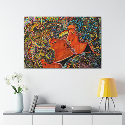 Romantic Kiss Fashion, Abstract, Surreal, Friendship, Inspiration Wall Art