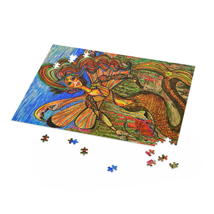 Abstract, Surreal Mermaid Fairy Puzzle (120, 252, 500-Piece)JigSaw Puzzle, Birthday Gift, Gifts For Bridesmaids