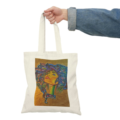 Abstract, Surreal Spirit Natural Tote Bag, Aesthetic Canvas Bag Shopping Bag, Birthday Gift Bag, Bridal Gift Tote Bag, Library Bag.