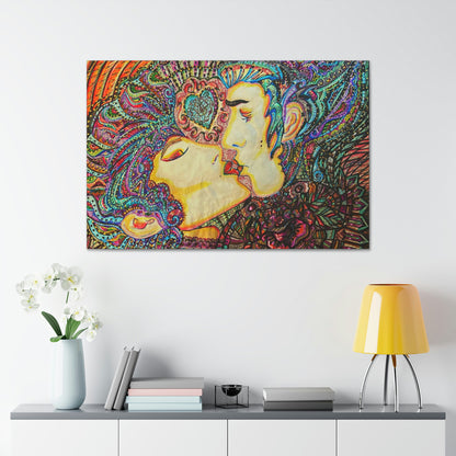 Romantic Kiss Fashion, Abstract, Surreal, Friendship, Inspiration Wall Art