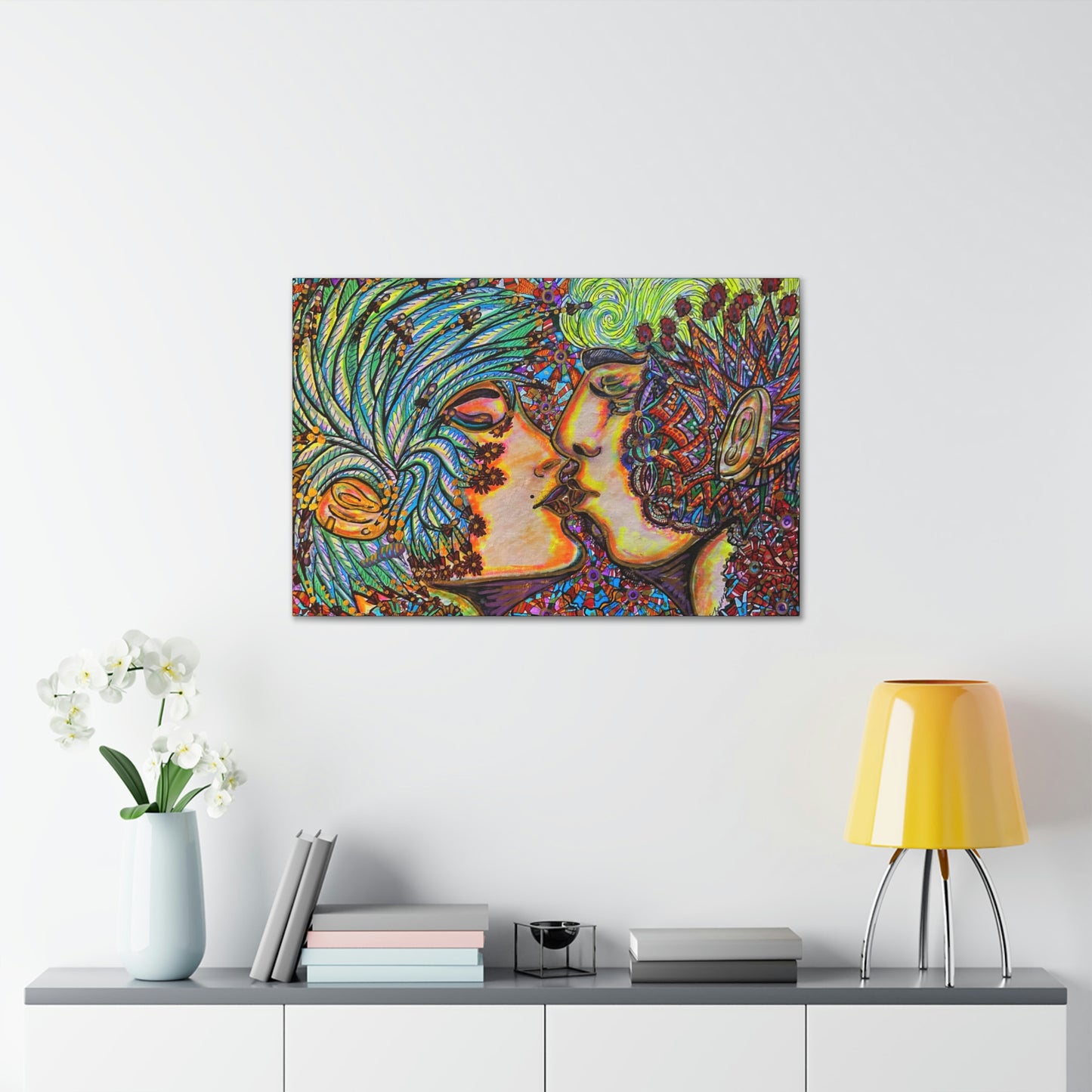 Romantic Kiss Fashion, Abstract, Surreal, Friendship, Inspiration Wall Art
