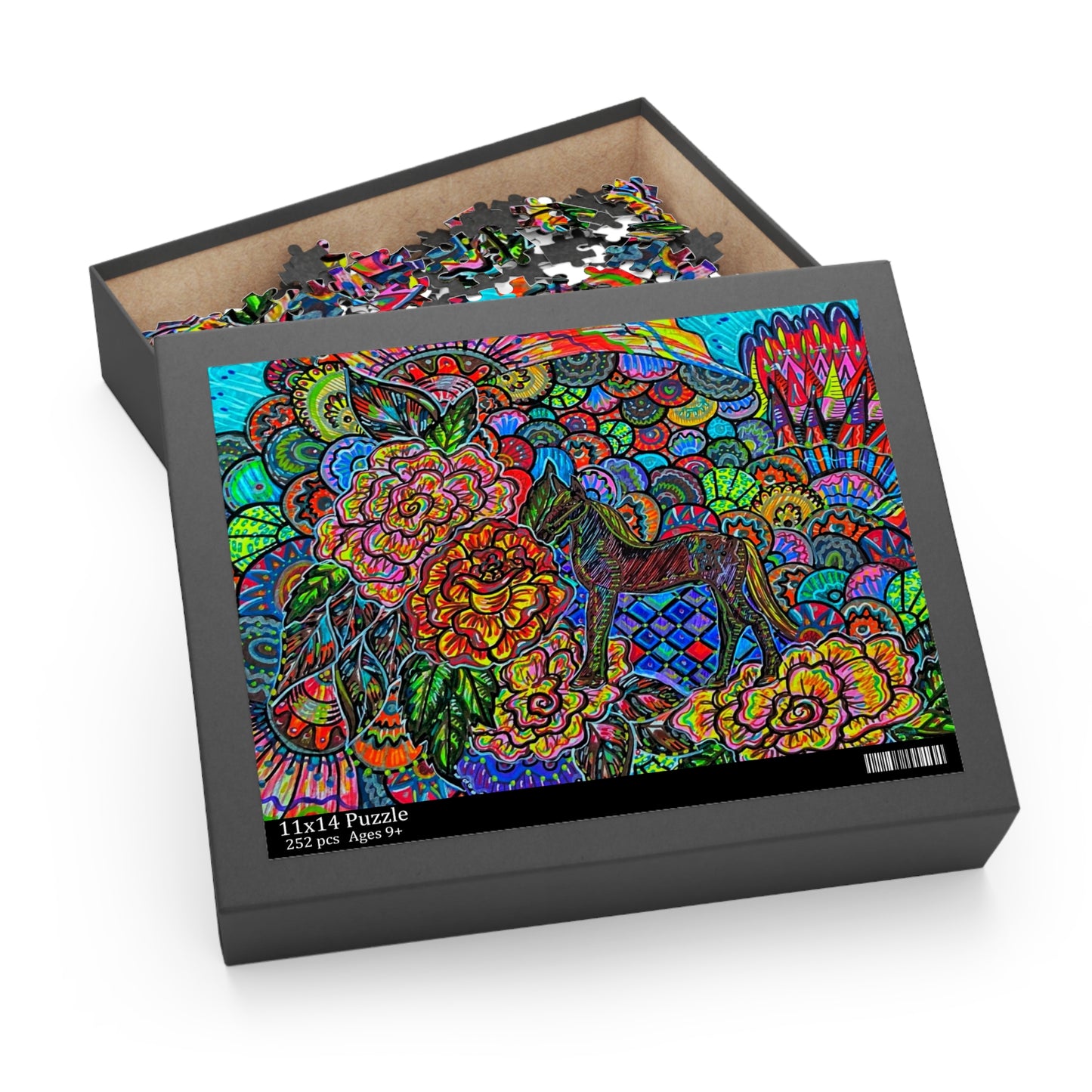 Hidden Floral Horse Puzzle (120, 252, 500-Piece)JigSaw Puzzle, Birthday Gift, Gifts For Bridesmaids