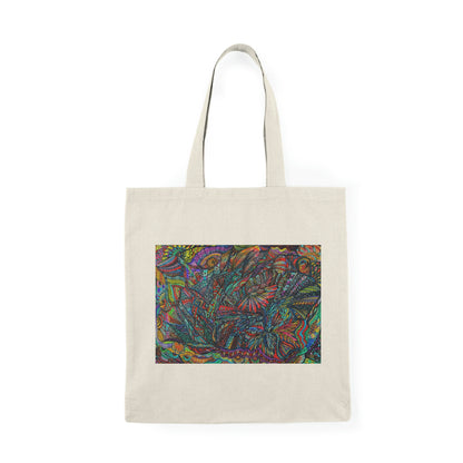Abstract, Surreal Flower Natural Tote Bag, Aesthetic Canvas Bag Shopping Bag, Birthday Gift Bag, Bridal Gift Tote Bag, Library Bag.
