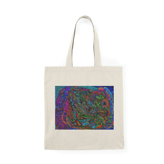 Abstract, Surreal Flower Natural Tote Bag, Aesthetic Canvas Bag Shopping Bag, Birthday Gift Bag, Bridal Gift Tote Bag, Library Bag.