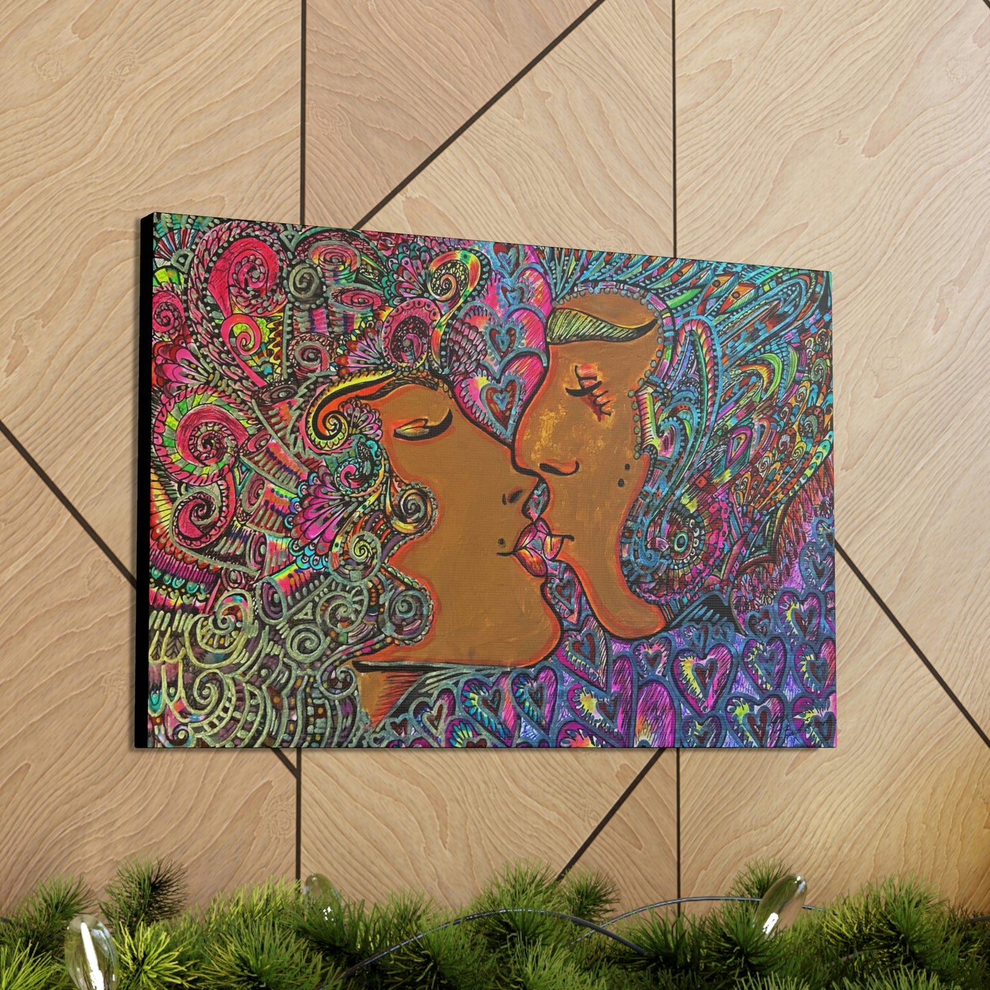 Romantic Kiss Fashion, Abstract, Surreal, Friendship, Inspiration Wall Art