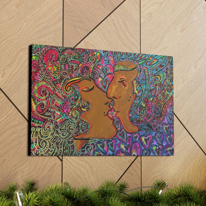 Romantic Kiss Fashion, Abstract, Surreal, Friendship, Inspiration Wall Art