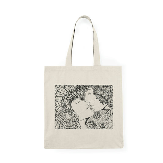 Abstract, Surreal Romance Natural Tote Bag, Aesthetic Canvas Bag Shopping Bag, Birthday Gift Bag, Bridal Gift Tote Bag, Library Bag