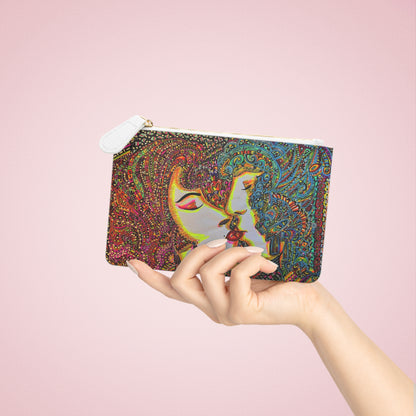 Abstract Surreal Romantic Kiss Mini Clutch Bag, Bridal Clutch Purse, Designer Party Clutch, Modern Evening Clutch, Wristlet Wallet for women, Evening Clutch Purse, gifts for her, gifts for bridesmaids, Bag, Bagging