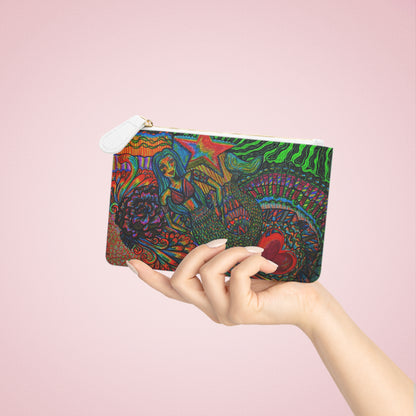 Abstract Surreal Mermaid Mini Clutch Bag, Bridal Clutch Purse, Designer Party Clutch, Modern Evening Clutch, Wristlet Wallet for women, Evening Clutch Purse, gifts for her, gifts for bridesmaids, Bag, Bagging