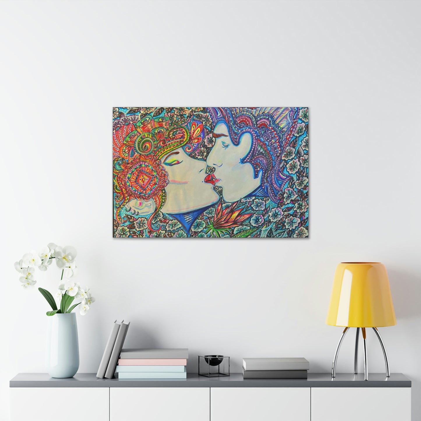 Romantic Kiss Fashion, Abstract, Surreal, Friendship, Inspiration Wall Art