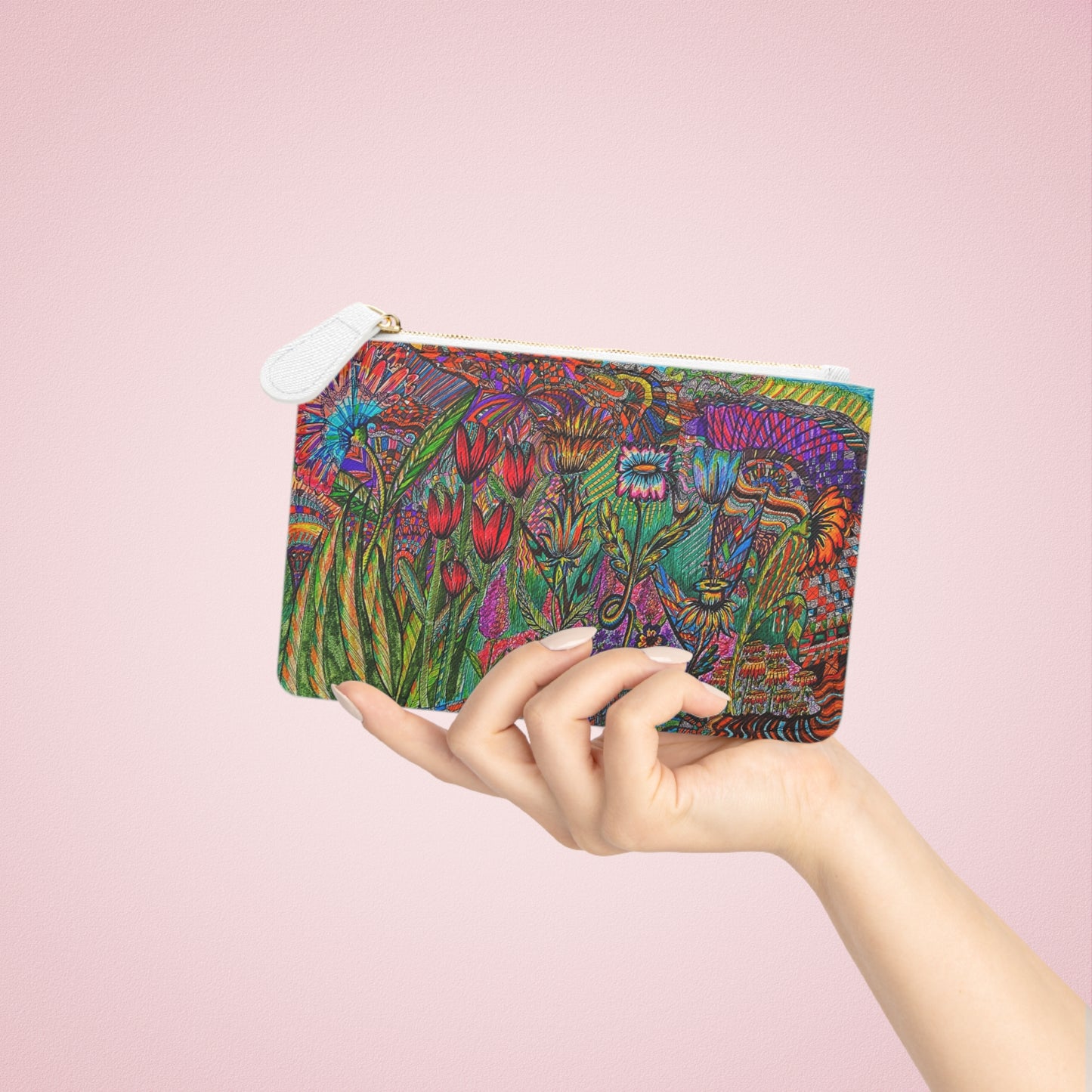 Abstract Surreal Floral Mini Clutch Bag, Bridal Clutch Purse, Designer Party Clutch, Modern Evening Clutch, Wristlet Wallet for women, Evening Clutch Purse, gifts for her, gifts for bridesmaids, Bag, Bagging