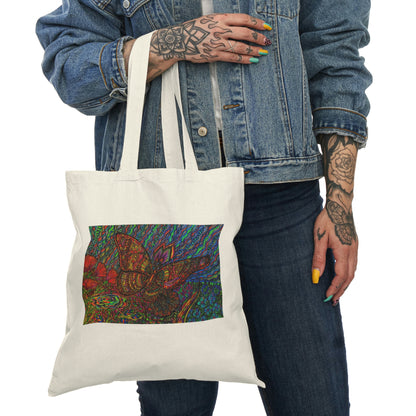Abstract, Surreal Butterfly Natural Tote Bag, Aesthetic Canvas Bag Shopping Bag, Birthday Gift Bag, Bridal Gift Tote Bag, Library Bag.