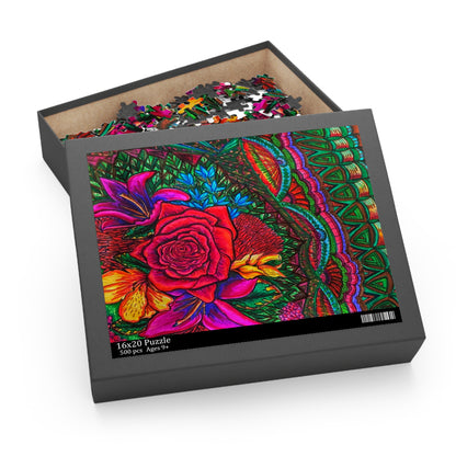 Floral Puzzle (120, 252, 500-Piece) Abstract Surreal JigSaw Puzzle, Birthday Gift, Gifts For Bridesmaids